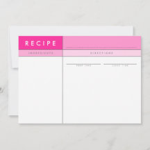 MODERN RECIPE CARD organisatorischer Block minimal