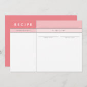 MODERN RECIPE CARD Veranstalter Block minimale Kor Dankeskarte (Vorne/Hinten)