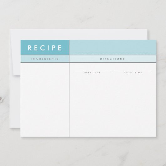 MODERN RECIPE CARD Veranstalter fett minimale aqua Dankeskarte (Vorderseite)