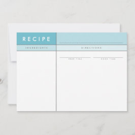 MODERN RECIPE CARD Veranstalter fett minimale aqua Dankeskarte