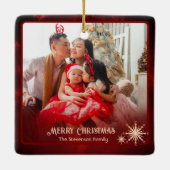 Modern Red 2 Fotos - Weihnachten Keramikornament (Rückseite)