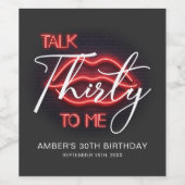 Modern Red 30. Geburtstag Party Weinetikett (Einzelnes Label)