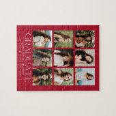 Modern Red 9 Foto Collage Abschluss Puzzle (Horizontal)
