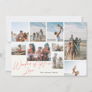 Modern Red 9 Foto Wundern seiner Liebe Religious Feiertagskarte