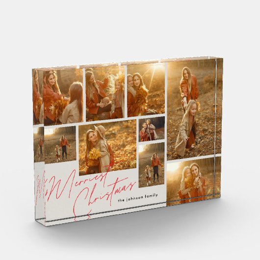 Modern Red 9 Multi Collage Weihnachten Fotoblock (Links)