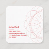 Modern Red Abstract Square Rounded Bold Geometry Quadratische Visitenkarte (Vorderseite)