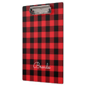 Modern Red and Black Buffalo Check Klemmbrett (Links)
