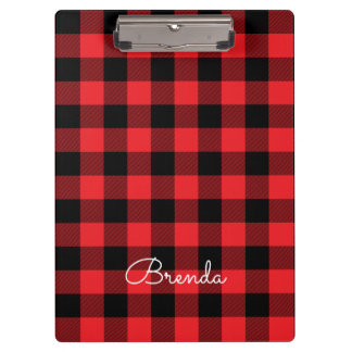 Modern Red and Black Buffalo Check Klemmbrett