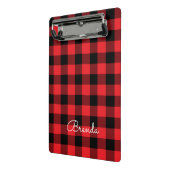 Modern Red and Black Buffalo Check Mini Klemmbrett (Gewinkelt2)