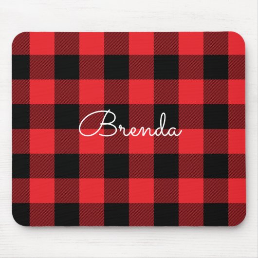 Modern Red and Black Buffalo Check Mousepad (Vorne)