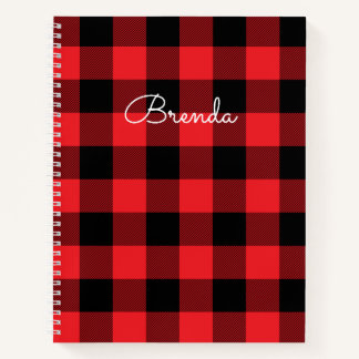 Modern Red and Black Buffalo Check Notizblock