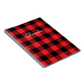 Modern Red and Black Buffalo Check Notizblock (Rechte Seite)