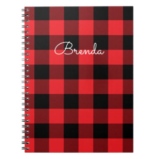 Modern Red and Black Buffalo Check Notizblock