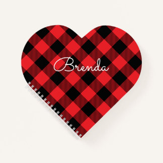 Modern Red and Black Buffalo Check Notizblock