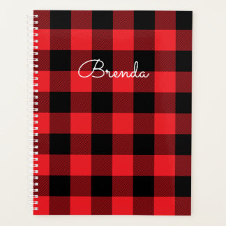 Modern Red and Black Buffalo Check Planer