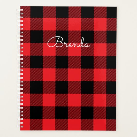 Modern Red and Black Buffalo Check Planer (Vorderseite)