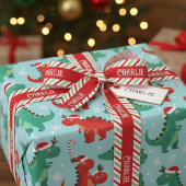 Modern Red and Green Candy Cane Stripes Pattern Ripsband