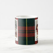 Modern Red and Green Plaid Christmas Photo Collage Kaffeetasse (Mittel)
