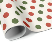 Modern Red and Green Polka Dot Christmas Wrapping Geschenkpapier (Rolleneckpunkt)