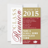 Modern red and tan School Class Reunion Invitation (Vorderseite)