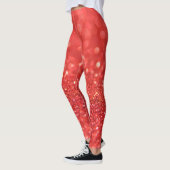 Modern Red And White Glitter Leggings (Links)