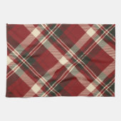 Modern Red Beige Christmas Pattern Geschirrtuch (Horizontal)