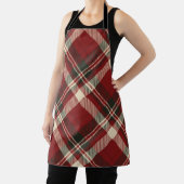 Modern Red Beige Christmas Pattern Schürze (InSitu)