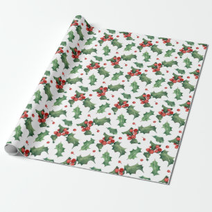 Modern Red Berry Christmas Geschenkpapier