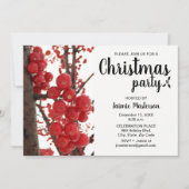 Modern Red Berry Christmas Party Einladung (Vorderseite)