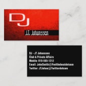 Modern Red Beruflich DJ Business Card Visitenkarte (Vorne/Hinten)