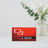 Modern Red Beruflich DJ Business Card Visitenkarte (Stehend Vorderseite)