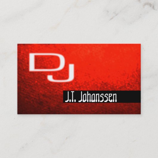 Modern Red Beruflich DJ Business Card Visitenkarte (Vorderseite)