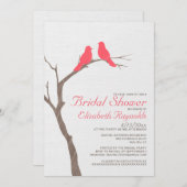 Modern Red Birds Bridal Shower Einladungen (Vorne/Hinten)