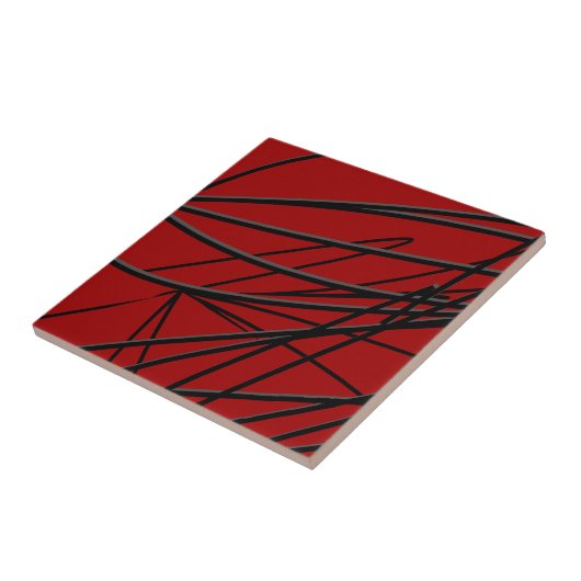 Modern Red Black Abstrakt Fliese (Seite)