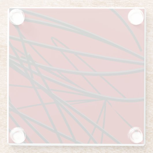 Modern Red Black Abstrakt Glasuntersetzer (Rückseite)