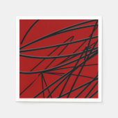 Modern Red Black Abstrakt Serviette (Vorderseite)