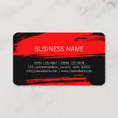 Modern Red Black Brush Stroke Paint Visitenkarte (Rückseite)