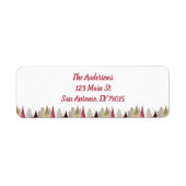 Modern Red Black Christmas Holiday Label (Vorne)
