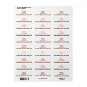 Modern Red Black Christmas Holiday Label (Vorne)