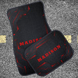 Modern Red Black Electronic Abstrakt Mit Monogramm Autofußmatte<br><div class="desc">Modernes,  rotes und schwarzes,  futuristisches,  elektronisches,  abstraktes,  Science Fiction-,  Geek-Getriebe,  mit roter Monogramm-Vorlage. Sportwagen und Muskelwagenfans würden sich freuen.</div>