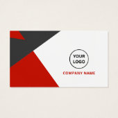 Modern Red Black Geometric Corporate Business Card (Rückseite)