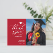 Modern Red Black Minimalistisch Abschluss Vielen D Einladung (Stehend Vorderseite)