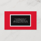 Modern Red Black Minimalistisch Beruflich Visitenkarte (Rückseite)