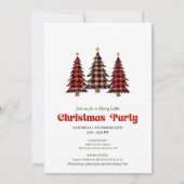 Modern Red Black Plaid Festive Editable Invite Einladung (Vorderseite)