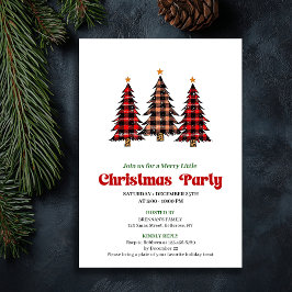 Modern Red Black Plaid Festive Editable Invite Einladung