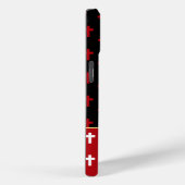 Modern Red Black White Crosses Lion of Judah Case-Mate iPhone Hülle (Rückseite / Rechts)