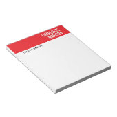 Modern Red Black White Trendy Minimalist Plain Notizblock (angewinkelt)