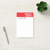 Modern Red Black White Trendy Minimalist Plain  Post-it Klebezettel (Büro)