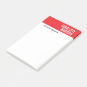 Modern Red Black White Trendy Minimalist Plain  Post-it Klebezettel (angewinkelt)