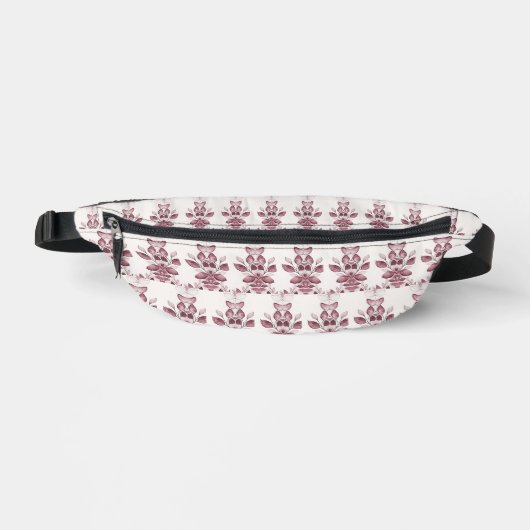 Modern Red Blätter Fanny Pack Bauchtasche (Vorderseite)